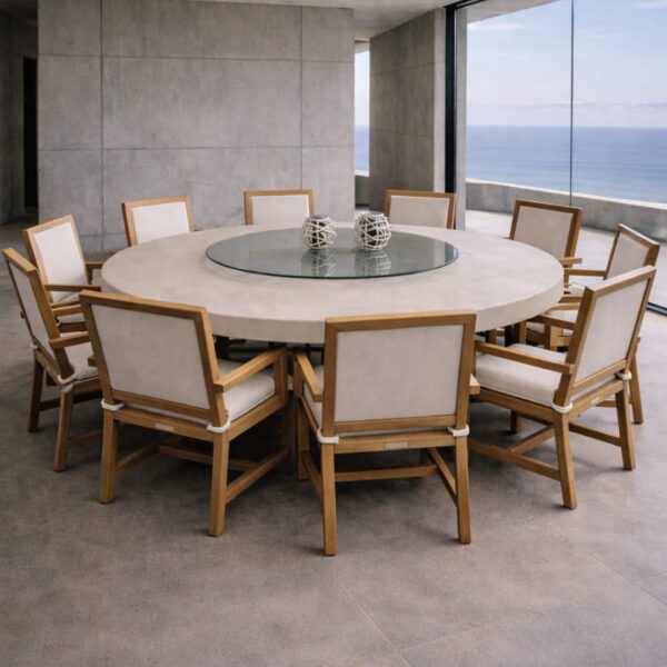 Alternative view of Mesa Filandia circular con cubierta Ramstone
