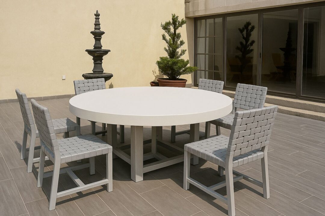 Mesa Filandia circular con cubierta Ramstone